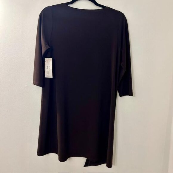 Sympli Quest Angle Top Sz 8 Top Brown Lagenlook Minimalist Chic‎ 3/4 Sleeve NWT - Picture 10 of 10